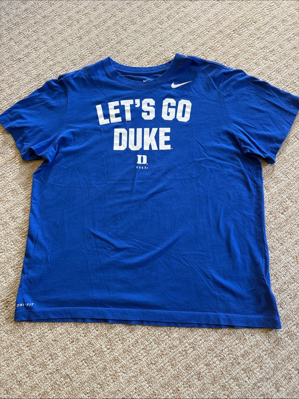 Nike Men’s Royal Blue 'Let’s Go Duke' Short Sleeve Graphic Tee size XL